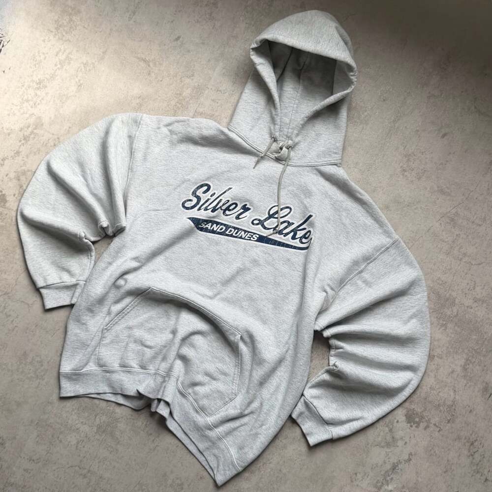 Silver Lake Sand Dunes Hoodie Grey Pullover Fleece Sweatshirt